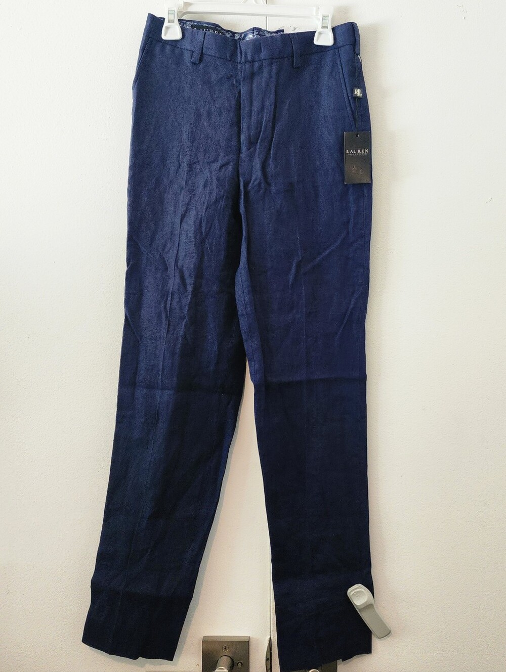 Lauren Ralph Lauren boys' navy blue linen dress pants in excellent condition, br